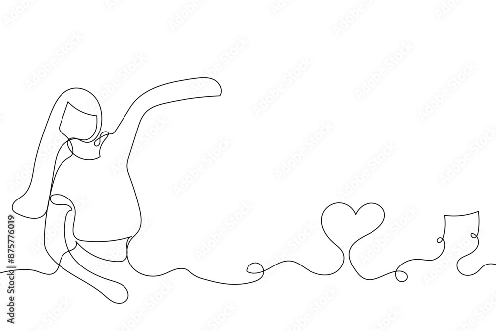 Obraz premium Sketch lifestyle concept minimal girl woman dance aerobics drawing line art. Female exercise hand drawn line concept with white ioslated background. Abstract,vector,illustration.