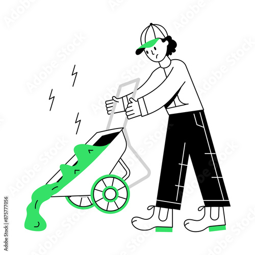 Check this line mini illustration of street cleaner 

