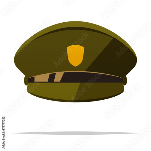 Military cap or hat vector isolated illustration