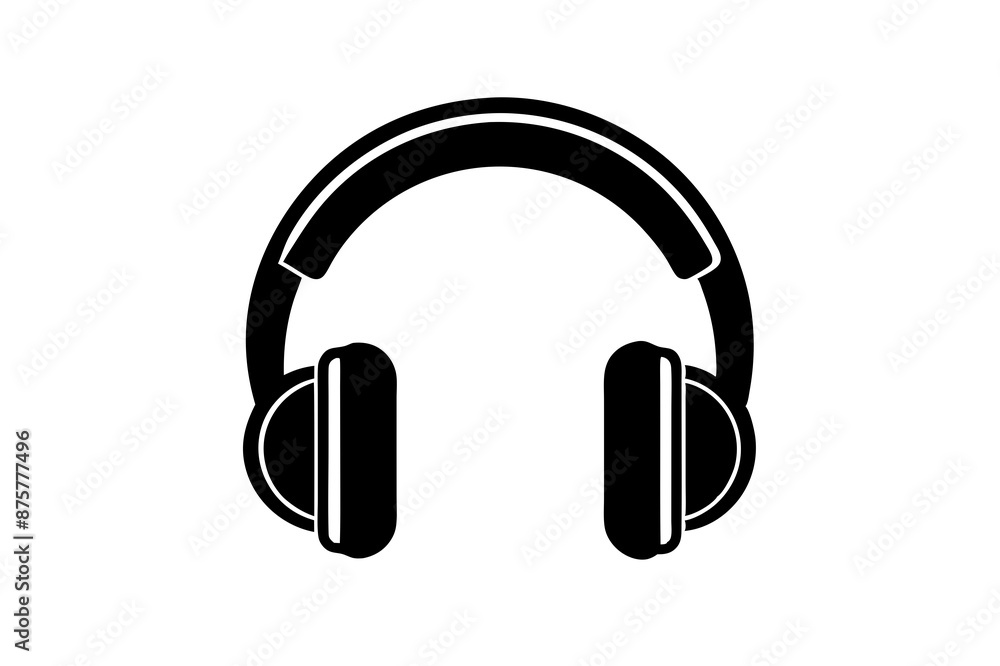 headphone icon silhouette vector art illustration headphone icon silhouette vector art illustration