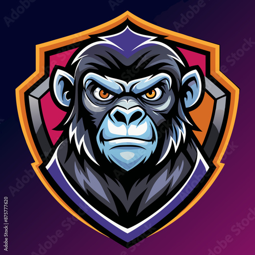 Playful Chimpanzee Logo Design - Charming and Intelligent Primate Emblem photo