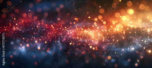 Abstract Blurred Lights Background With Red, Orange, And Blue Colors © Nadzeya