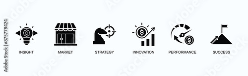 Competitive Intelligence Banner Web Icon Vector Illustration Concept With Insight, Market, Strategy, Innovation, Performance, Success
