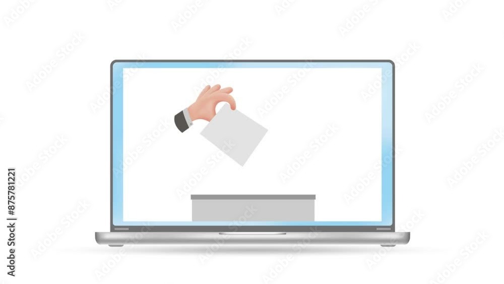 A man's hand drops an envelope into a ballot box during the ...