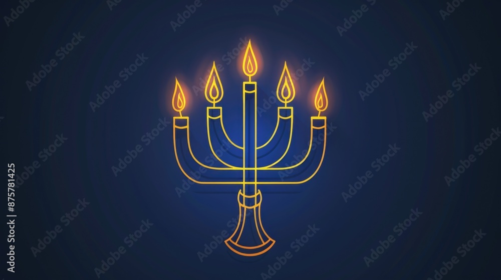 Obraz premium Menorah with Lit Candles