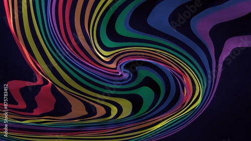 Abstract lgbt symbol, rainbow pride sign waves floating in space. Colorful digital gradient background animation. Deep  fluid dynamics: ideal for technology backgrounds and natural water themes