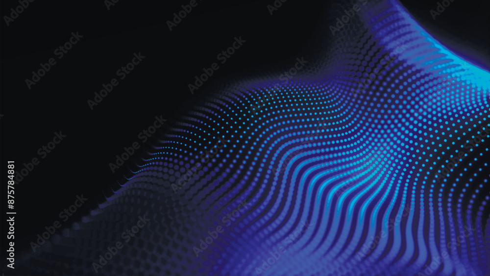 Abstract digital particle wave. Technology background. Futuristic dot wave. Network connection structure. Presentation design background. Technology or science banner. 3d vector illustration Abstract digital particle wave. Technology background. Futuristic dot wave. Network connection structure. Presentation design background. Technology or science banner. 3d vector illustration