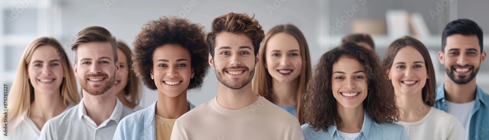 Diverse group of smiling people. Diverse group of smiling people.