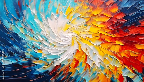 Wallpaper Mural A vibrant abstract oil painting with a mix of warm and cool colors background Torontodigital.ca