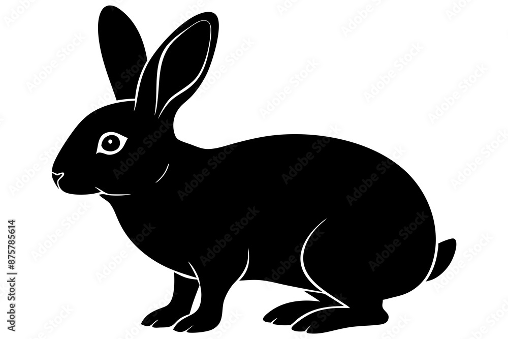 Obraz premium Rabbit icon silhouette vector art illustration