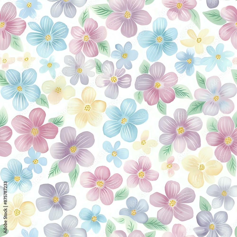 Watercolor Flower Grid with Circles and Dashes Watercolor Flower Grid with Circles and Dashes