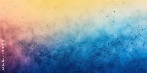 Background with blue yellow white grainy texture, retro noise texture for banner posters © DZMITRY