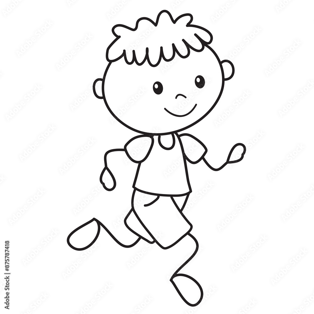 Stick figure running a bench vector cartoon illustration Stick figure running a bench vector cartoon illustration
