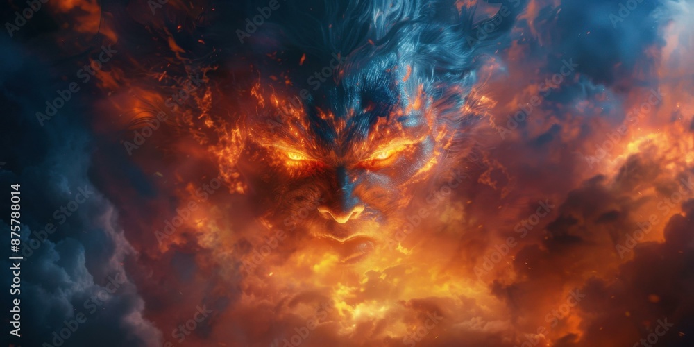 Fiery and icy wolf growls. AI. Fiery and icy wolf growls. AI.