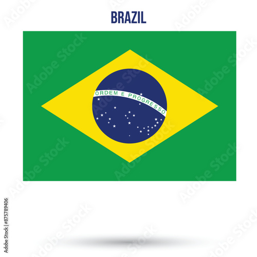 brazil flag. Brazilian national flag isolated vector illustration on white background for national day september 7 celebration. brazil flag for Flyers posters banner social media and web.