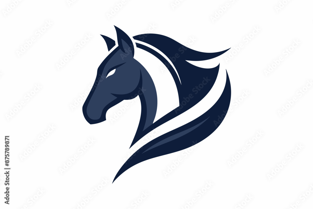 Fototapeta premium Minimalist horse logo icon silhouette vector art illustration