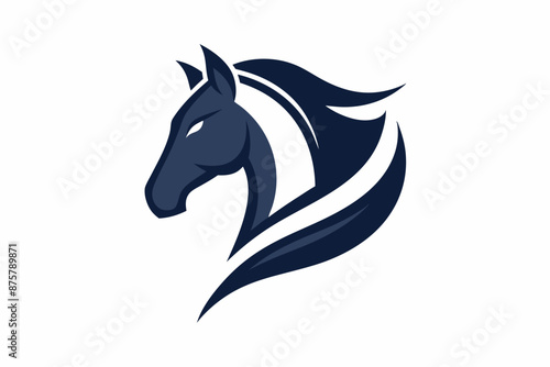 Minimalist horse logo icon silhouette vector art illustration