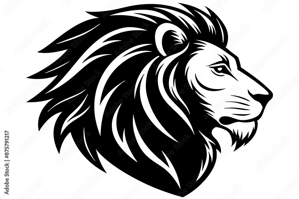 Fototapeta premium Lion head side logo icon vector art illustration
