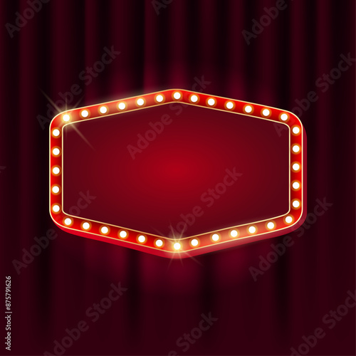 Red frame with light bulbs