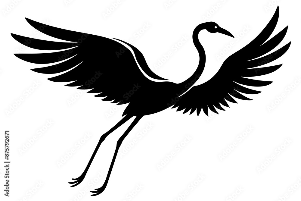 Fototapeta premium Flying flamingo icon vector art illustration