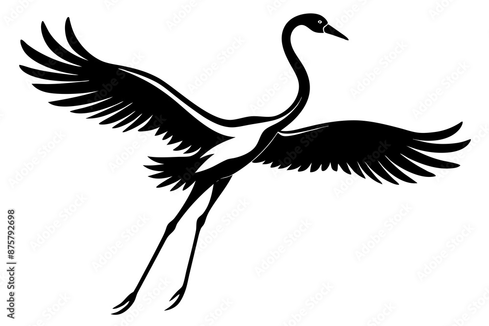 Fototapeta premium Flying flamingo icon vector art illustration
