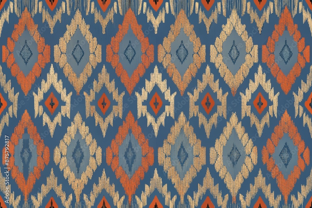 Geometric ethnic oriental ikat seamless pattern traditional design for background, carpet, wallpaper Geometric ethnic oriental ikat seamless pattern traditional design for background, carpet, wallpaper