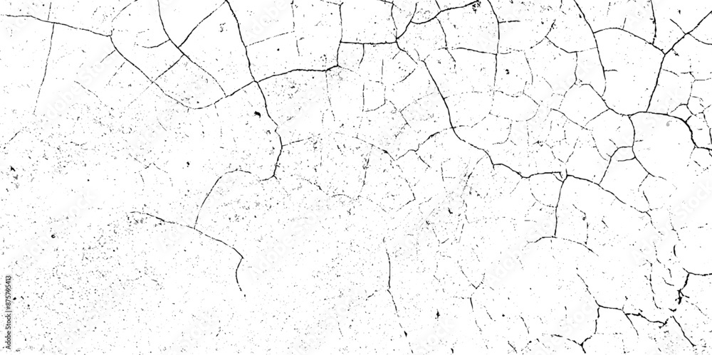 Obraz premium Distressed black and white grunge seamless texture background vector. Retro Background. Broken, Cracked Wall Texture. Scratched, Dirt Print. Black and White Grunge Style.