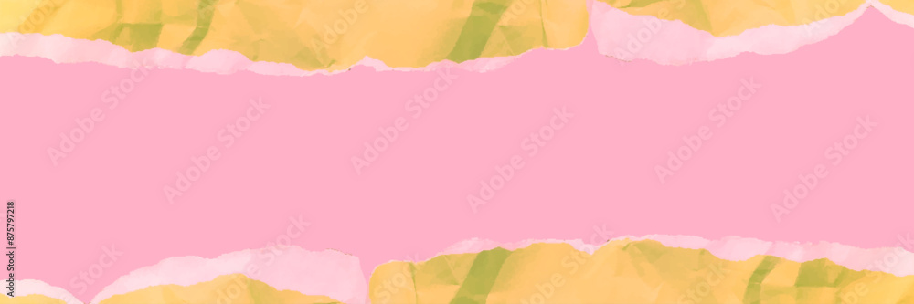 Wrinkled and crumple paper texture abstract background vector. Crumpled pink and yellow combination paper texture. Wrinkled and crumple paper texture abstract background vector. Crumpled pink and yellow combination paper texture.