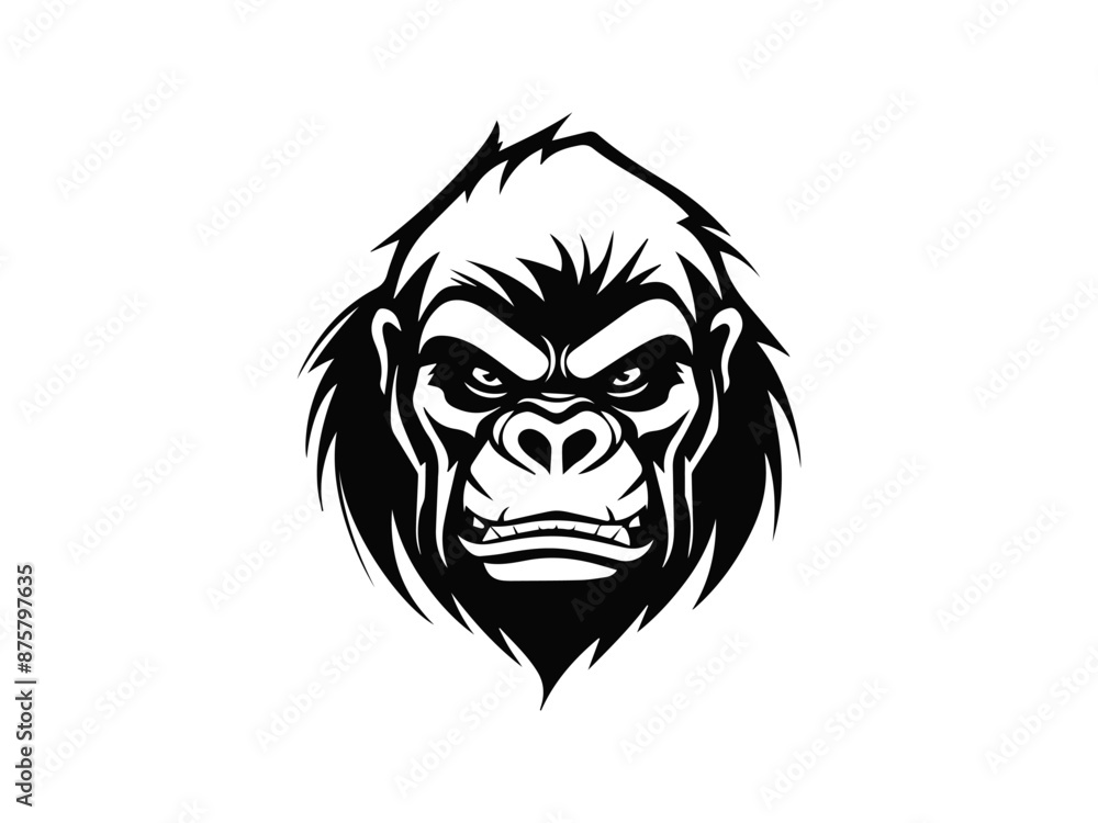 gorilla head silhouette vector illustration gorilla head silhouette vector illustration