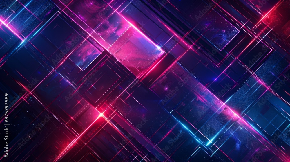 Glowing futuristic neon lights and shapes on dark background Glowing futuristic neon lights and shapes on dark background