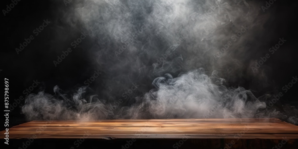 Wooden Table with Smoke Effect Wooden Table with Smoke Effect