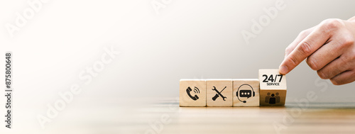 Customer service, nonstop service concept. service or activity will operate or be provided continuously without interruption throughout the day or week, 24 hours a day and 7 days a week.