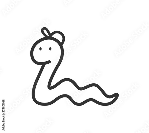 帽子をかぶった蛇のイラスト
