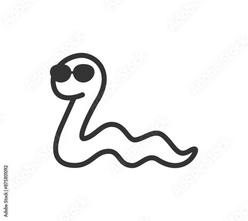 サングラスをかけたへびのイラスト
