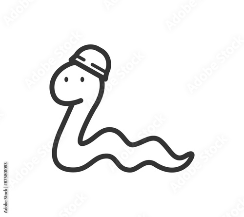 ヘルメットをかぶった蛇のイラスト
