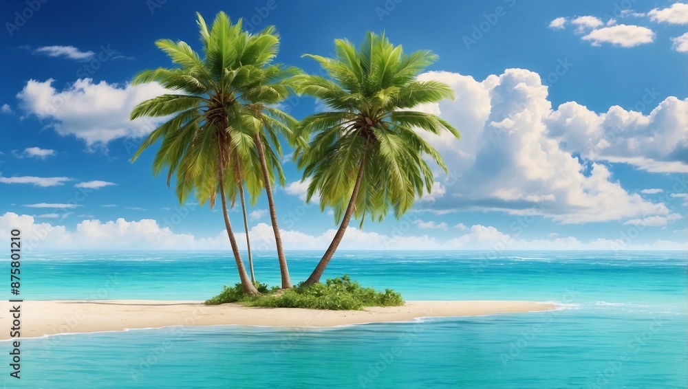 beach with coconut trees beach with coconut trees