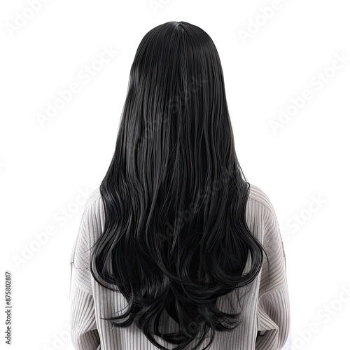 back of a woman with long hair