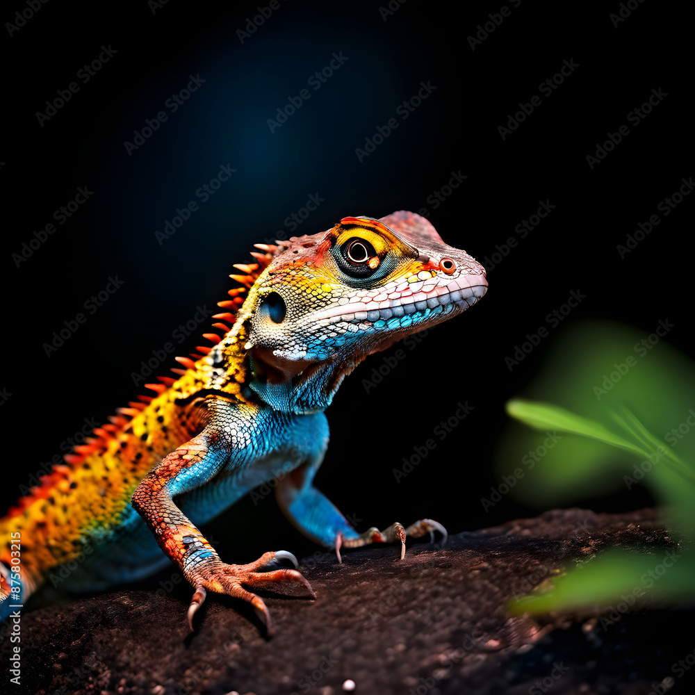 Fototapeta premium lizard on a branch