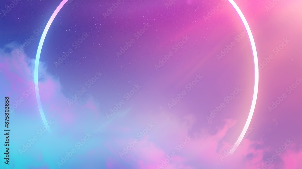 Neon light circle background with blue, pink, and purple hues Neon light circle background with blue, pink, and purple hues