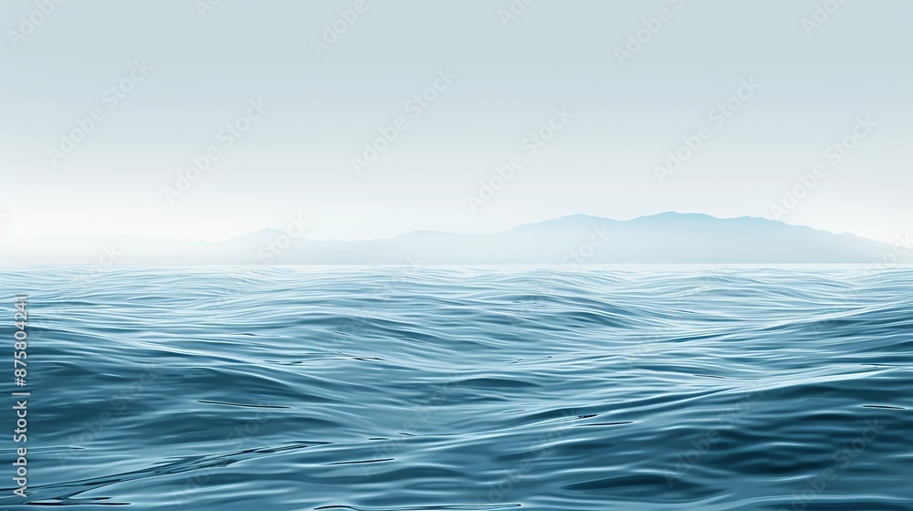 Fototapeta premium gentle waves water with mountains in the background