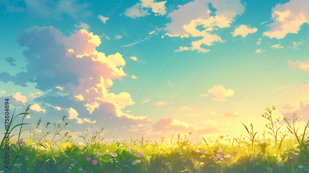 Obraz premium Cityscape with a Sunset Sky