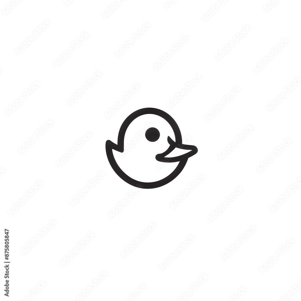 Fototapeta premium illustration logo of minimalist outline of a duck