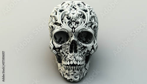 Wallpaper Mural Ornate skull with elaborate patterns and carvings, showcasing intricate craftsmanship Torontodigital.ca