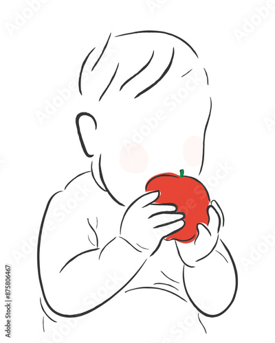 Hand drawn line art vector of kids health ad wellness club concept. Pediatric Dietitian poster art.