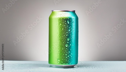 Wallpaper Mural Soda or Energy Drink Can Mockup - Blue Can Template - Aluminium Tin Drinking Can for Logo Placement - Design Template for Beverage - Beer Can Packaging with Drops and Effects Torontodigital.ca