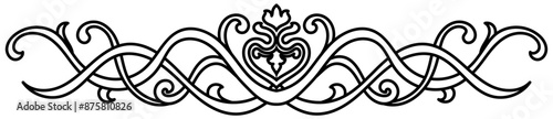 Vintage lines. Decorative elements. Border flower collection.