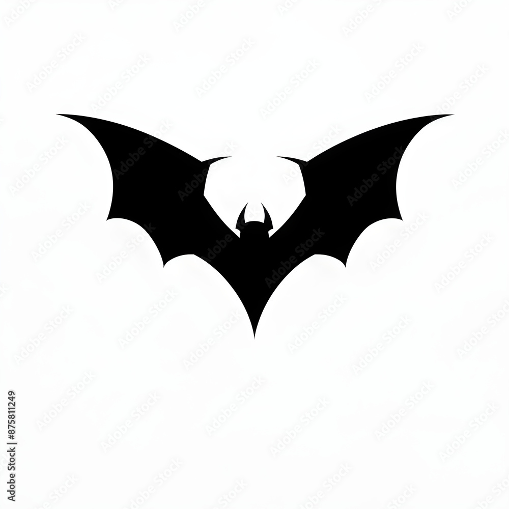 Obraz premium illustration logo of minimalist outline of a bat