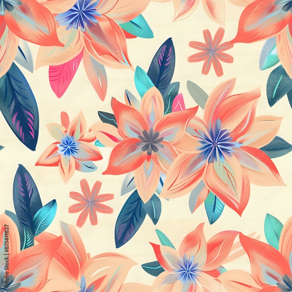 Blue and Green Floral Home Decor Fabric Blue and Green Floral Home Decor Fabric