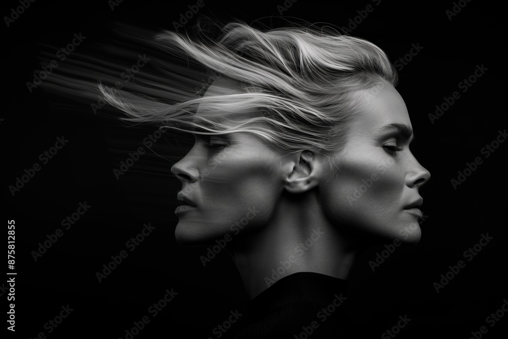 Mesmerizing Double Exposure Portrait of a Woman with Dreamy Lighting for Modern Artistic Expression Mesmerizing Double Exposure Portrait of a Woman with Dreamy Lighting for Modern Artistic Expression