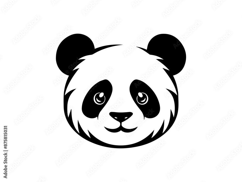 Panda head silhouette vector illustration Panda head silhouette vector illustration